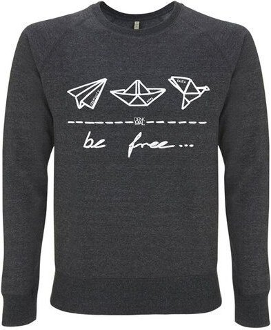 DENK.MAL Clothing be free – Unisex Sweatshirt “melange black”