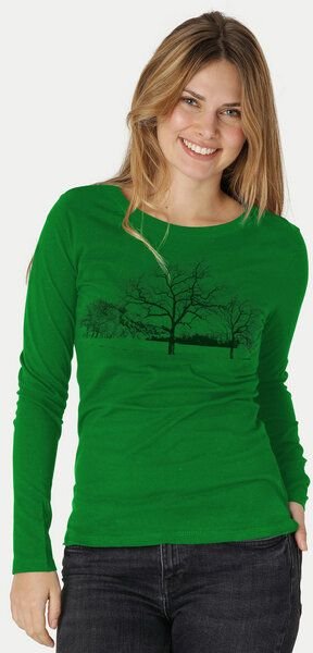 Peaces.bio - handbedruckte Biomode Damen Langarmshirt Landscape
