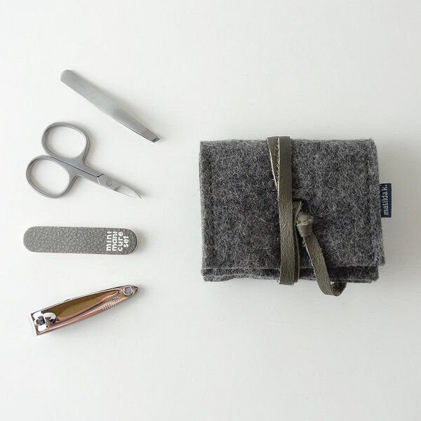 matilda k. manufaktur mini-maniküre-set 'jacob' aus Wollfilz dunkelgrau