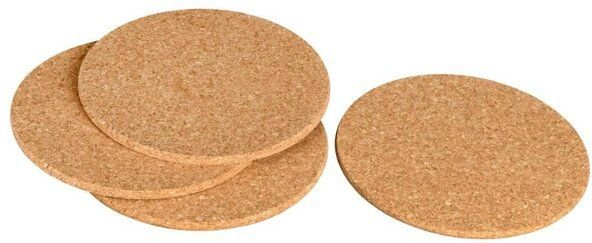 Kork-Deko 4er-Pack Topfuntersetzer aus Kork | versch. Größen | Kork-Untersetzer - 100% Kork