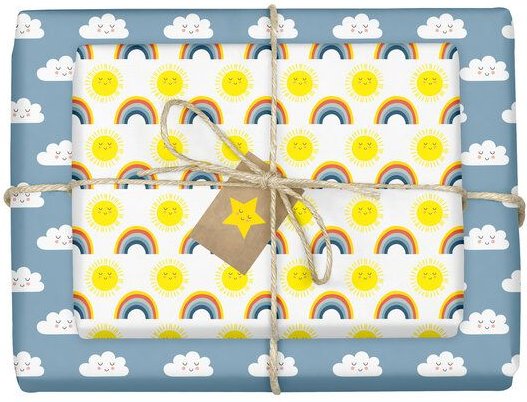 dabelino Kinder Geschenkpapier-Set (4x Bögen + Karte od. Anhänger)