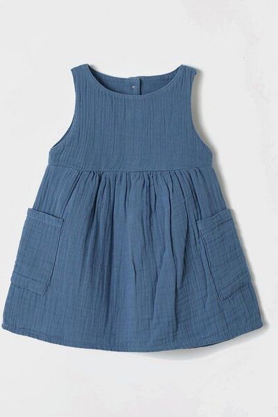 OrganicEra Bio Musselin ärmelloses Kleid mit Tasche