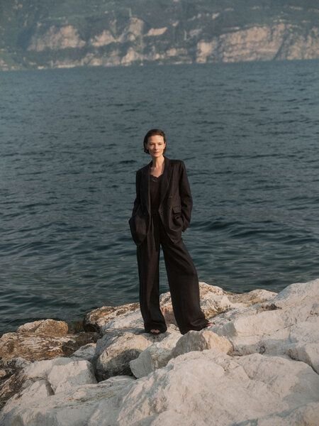 LANIUS Hose mit weitem Bein (GOTS) aus Bio-Leinen