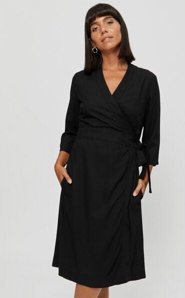 AYANI Sandra | Midi-Wickelkleid mit integriertem Gürtel