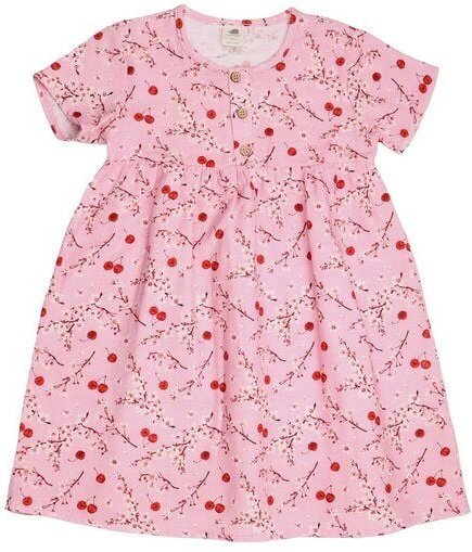Kleid Kinder Bio-Baumwolle Cherries & Blossoms – sommerliches Walkiddy Kleid mit schwingendem Rock – nachhaltige, hautfr...