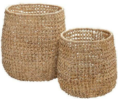 Originalhome Natürlicher Korb aus Abaca, Lanting, handgefertigt, 2er Set