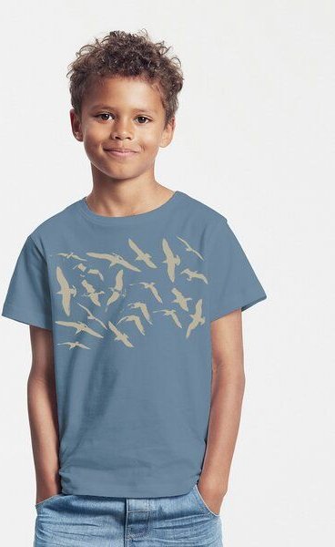 Peaces.bio - handbedruckte Biomode Bio-Kinder T-Shirt Möwen