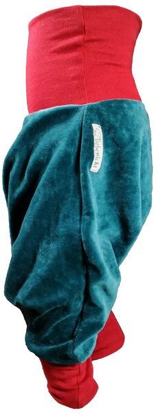 Yogahose Pumphose liebewicht Bio Nicki petrol Bündchenfarbe nach Wahl