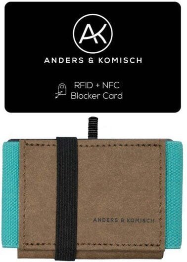 ANDERS & KOMISCH MINI DELUXE Wallet mit RFID Schutz Karte - Minimalistisches Portemonnaie Braun
