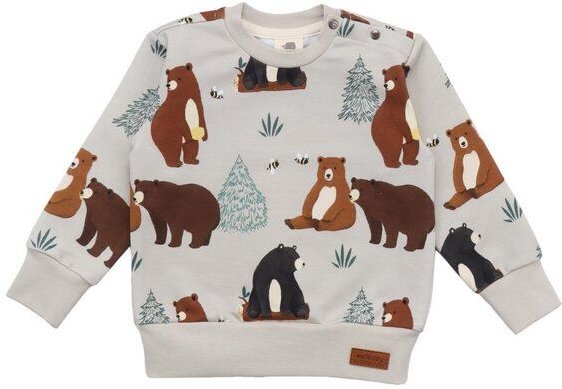Baby Langarmshirt Bio Baumwolle beige – Walkiddy Baby Bears Sweatshirt 95% Baumwolle, GOTS-zertifiziert, nachhaltig und ...
