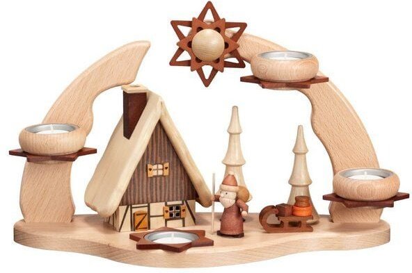 Zeidler Erzgebirge Zeidler Adventsbogen mit Rauchhaus und Weihnachtsmann aus dem Erzgebirge