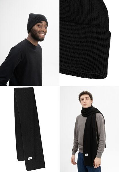 MELA Bundle Strickmütze KALI + Rippstrick Schal NAGNA