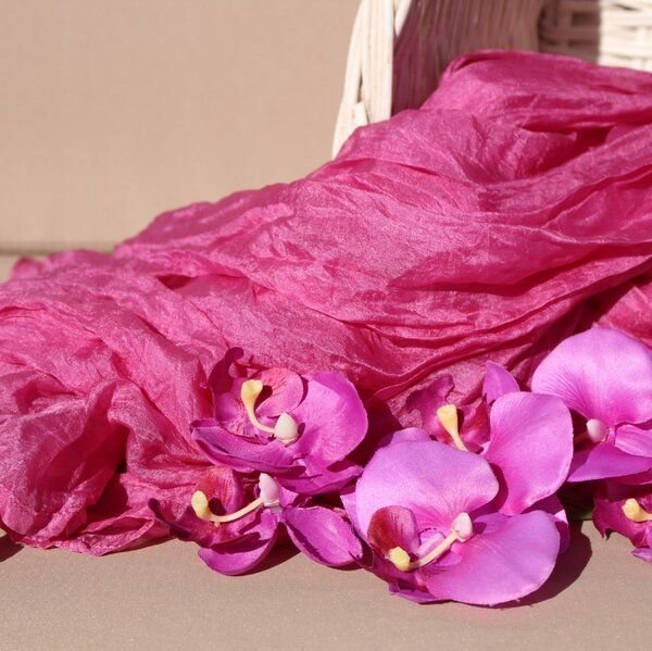 Schönes aus Indochina Seidenschal Crinkle einfarbig