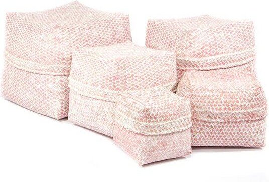 Fair Together Bambuskörbe Bali in rosa, blau, grün und schwarz Set 5-teilig