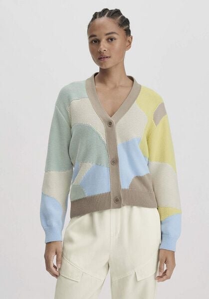 hessnatur Intarsia Strick Jacke Relaxed aus reiner Bio-Baumwolle