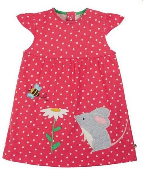 Frugi Sommerkleid Maus melone Punkte Little Lola Dress Spot/Mouse