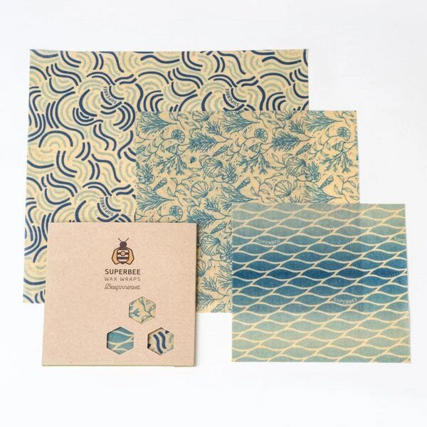 SuperBee Bienenwachstücher Beeginner-Set - die nachhaltige Alternative zu Plastik - verschiedene Designs