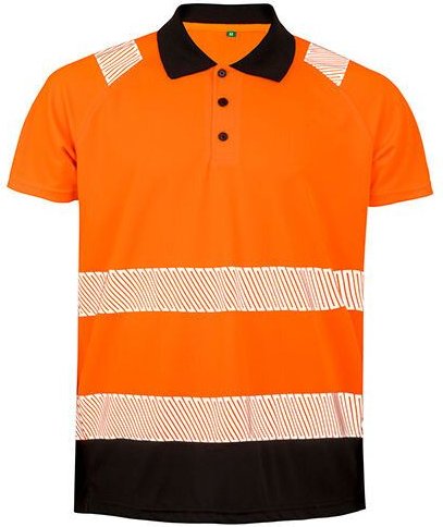 Result Genuine Recycled Sicherheits Polo Shirt Berufsbekleidung Atmungsaktiv Reflektierend
