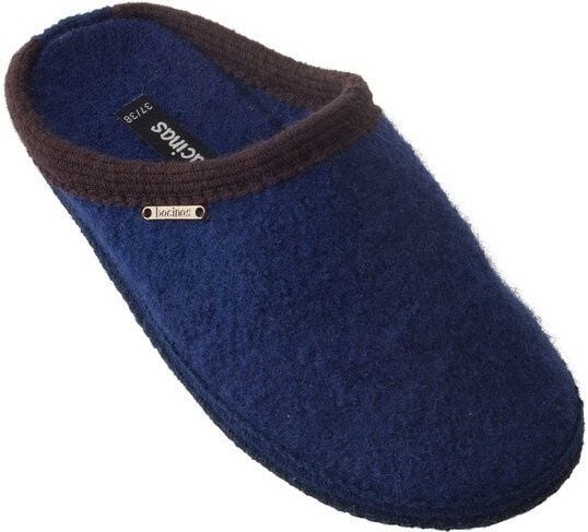 Bacinas Hausschuh Pantoffeln mit Farbakzent an der Öffnung 100% Wolle