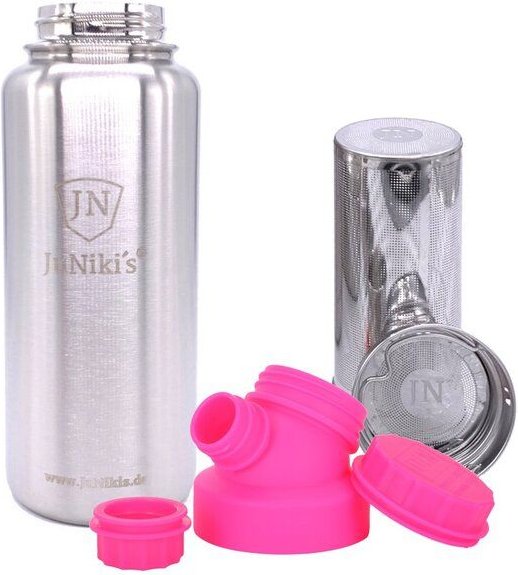 JN JuNiki's JuNiki's isolierte Edelstahl Trinkflasche 1 Liter + Teefilter