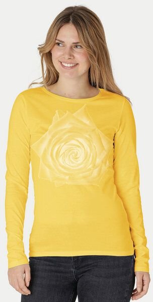 Peaces.bio - handbedruckte Biomode Bio-Damen-Langarmshirt Rose