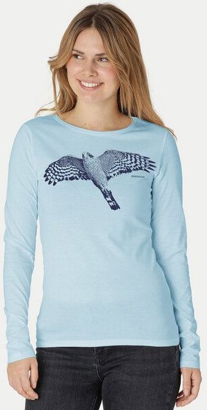 Peaces.bio - handbedruckte Biomode Bio-Damen-Langarmshirt Sperber