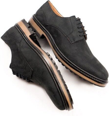 Will's Vegan Shop Continental Derbys Schwarzes Veganes Wildleder Herren