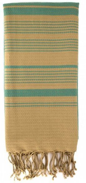Karawan authentic Fouta Hamamtuch aus reiner Bio-Baumwolle 200 × 100 cm (Stil SAND)