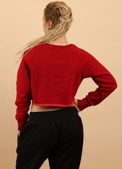 Die rote Zora Damen Kurzsweater aus Bio-Baumwolle