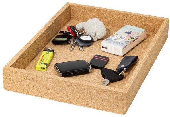 Kork-Deko Rechteckige Dekoschale aus Presskork zum Dekorieren & Aufbewahren