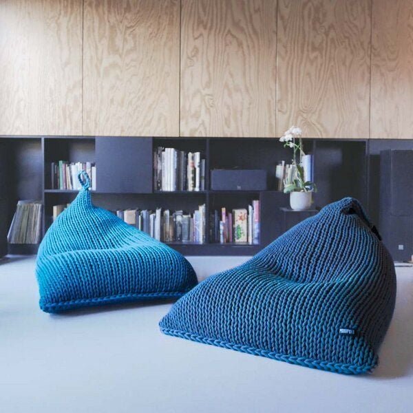 PANAPUFA Riesiger Chunky-Strick Sessel Bean Bag XXL Strick-Sitzsack Handgestrickter