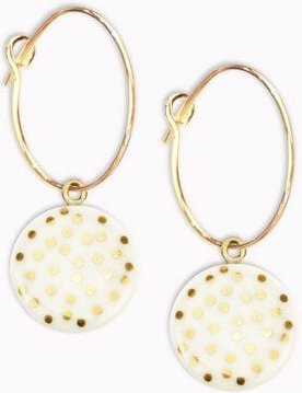 lille mus Creolen mit Porzellan-Anhänger 'Konfetti' Porzellanschmuck