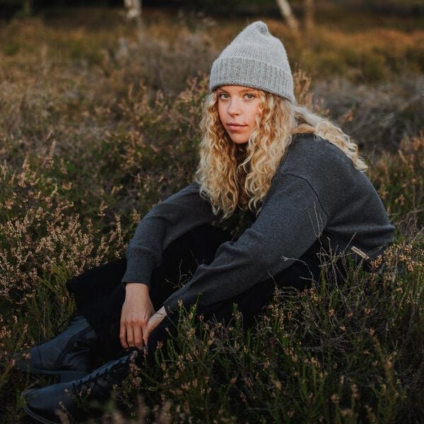 NORDLICHT Mütze Menja | Hellgrau mit Alpakawolle