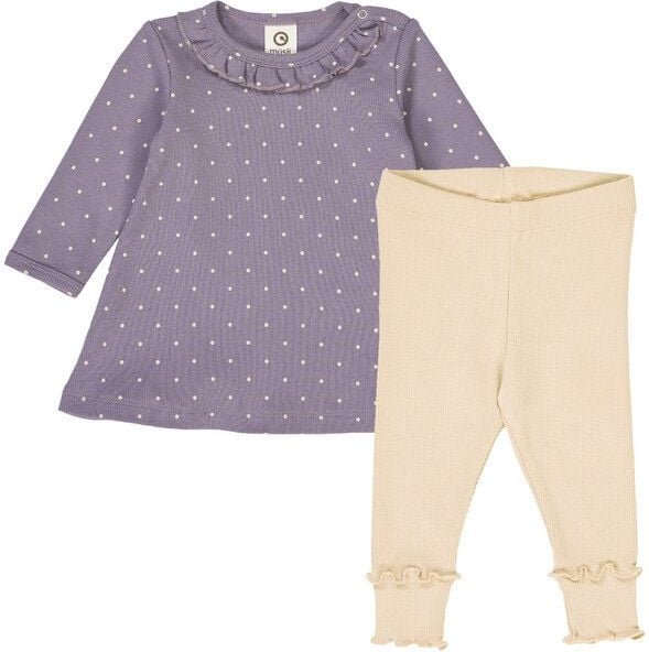 Thumbnail - müsli Set aus Langarmkleid und Babyleggings