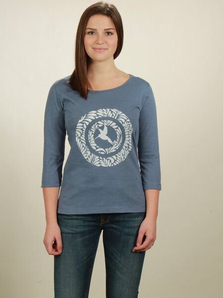 NATIVE SOULS Longsleeve 3/4-Arm Damen - Circle Kolibri - smoke blue