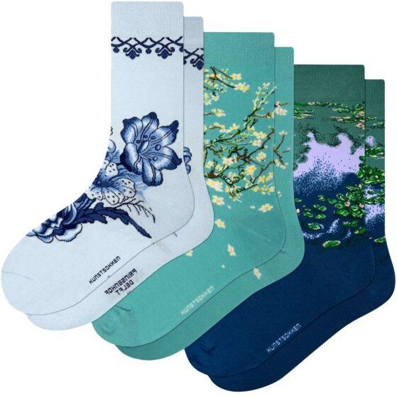 KUNSTSOKKEN Kunst Socken Set - Nahtlose Bunte Socken aus Bio-Baumwolle Mix - Witzige Socken Lustige Socken Verrückte Soc...