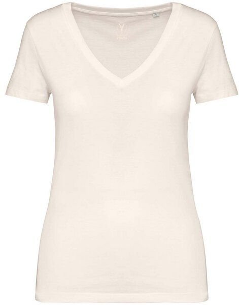 YTWOO Damen Tshirt mit V-Ausschnitt aus 100% Bio-Baumwolle