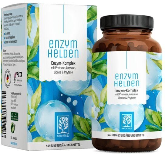 Verdauungsenzyme Supplement 120 vegane Kapseln EnzymheldenNaturtreu®