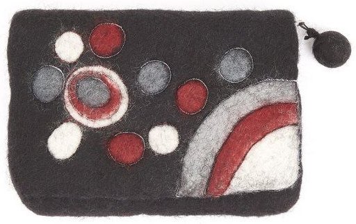 short'n'pietz handgefilztes Täschchen "Bubble" mit Reißverschluß und Stickerei