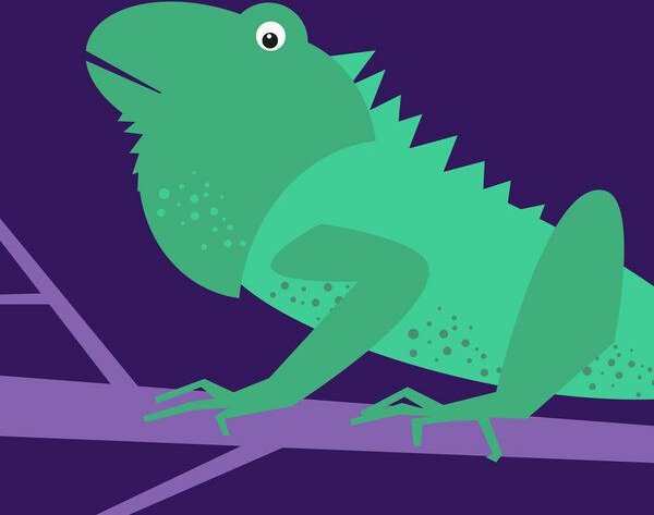 Photocircle Poster / Leinwandbild - Kinderzimmer-Leguan – Illustration für Kinder