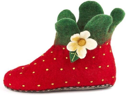 short'n'pietz Hausschuhe Erdbeere handgefilzt für Erwachsene