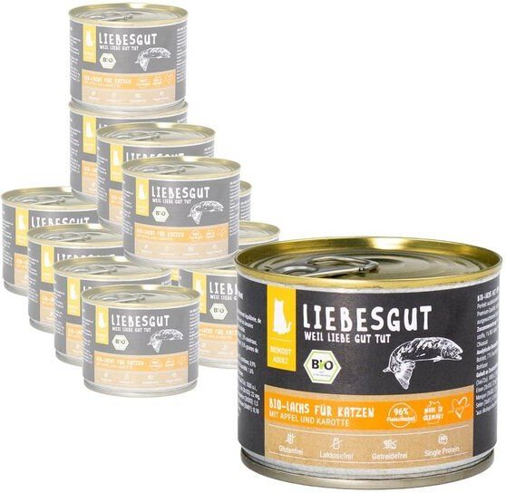 Liebesgut Tiernahrung Bio-Lachs mit Bio-Apfel und Bio-Karotte