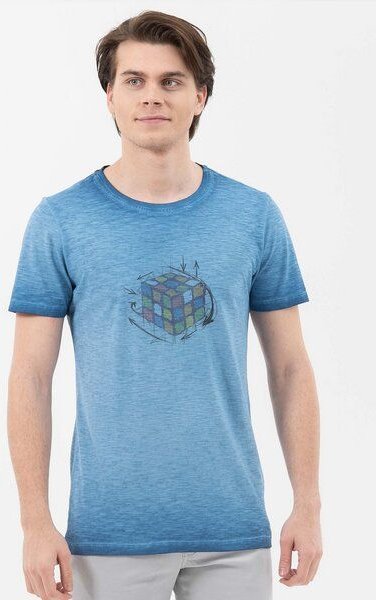 ORGANICATION Garment Dyed T-Shirt aus Bio-Baumwolle mit Rubik’s Cube-Print
