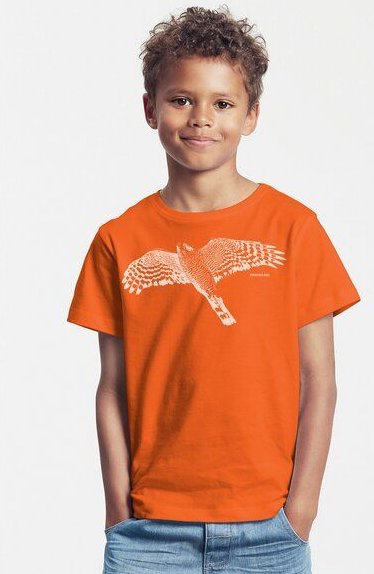 Peaces.bio - handbedruckte Biomode Bio-Kinder T-Shirt Sperber