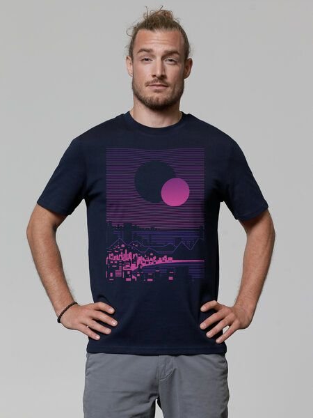 watapparel T-Shirt Unisex Sun and Moon Skyline