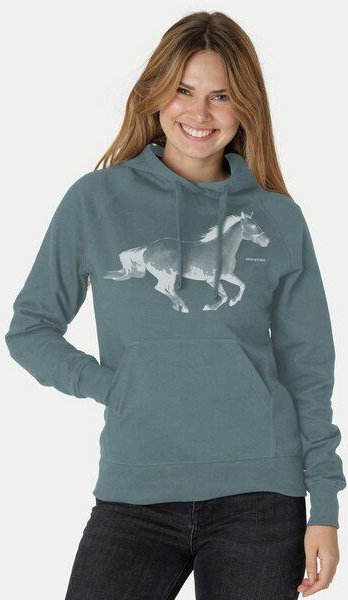Peaces.bio - handbedruckte Biomode Bio-Damen-Kapuzensweater Horsepower