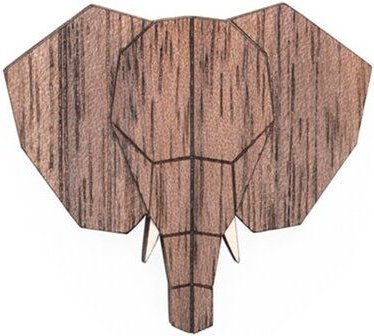 BeWooden Brosche aus Holz - Elefant | Mode Schmuck