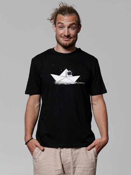 watapparel T-Shirt Astronaut in paper boat