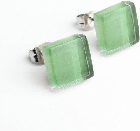 ALEXASCHA Minimalistische Ohrstecker, klein, aus Glas | PUREFORM