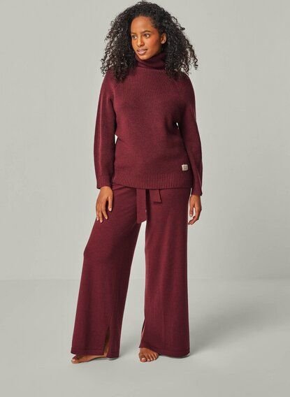 YOU LOOK PERFECT Merino Loungewear Set „Strickpullover Eve & Strickhose Bailey"